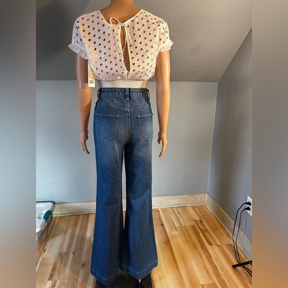 Mister Zimi Drew Flared Jeans Retro High Rise Blue Size 4 NWT - Picture 5 of 6